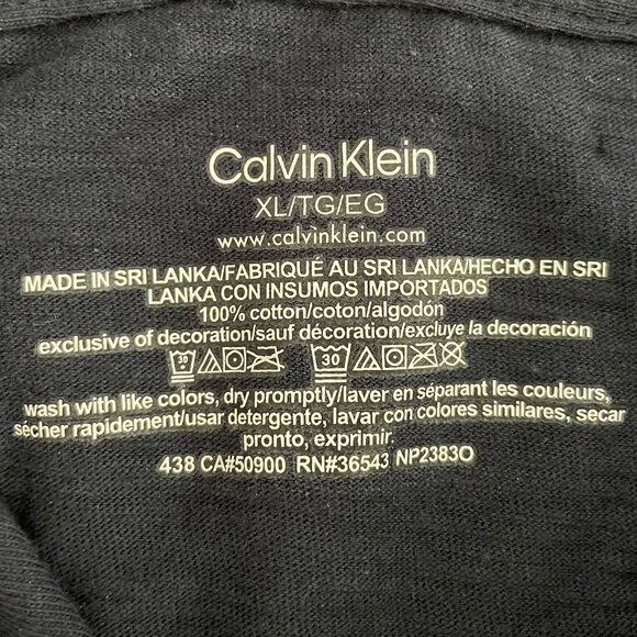 Calvin Klein Casual Lightweight Pull On Lg Sleeve 100% Cotton Hoodie Navy Sz XL - Picture 8 of 10